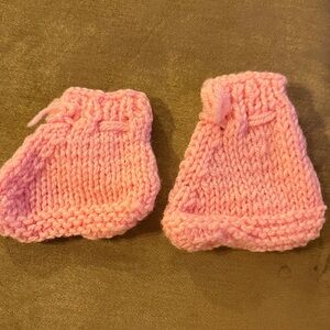 Hand-Knit Pink Baby Booties - Kids Accessories